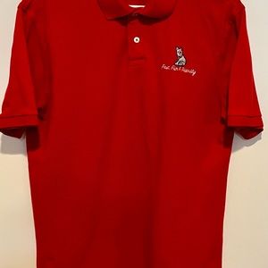Vintage Target Employee Red Men's M Polo Red Fast Fun Friendly Bullseye Dog logo